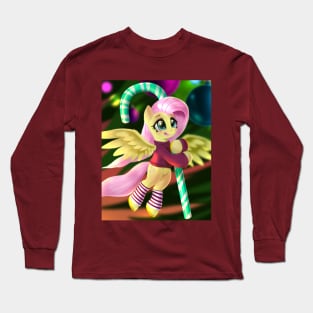 Tiny Fluttershy at Christmas Long Sleeve T-Shirt